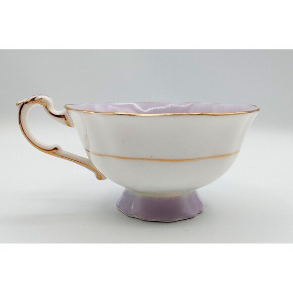 Paragon Teacup and Saucer Pale Mauve w/Multicolored flowers on Black Rare! - Picture 8 of 10